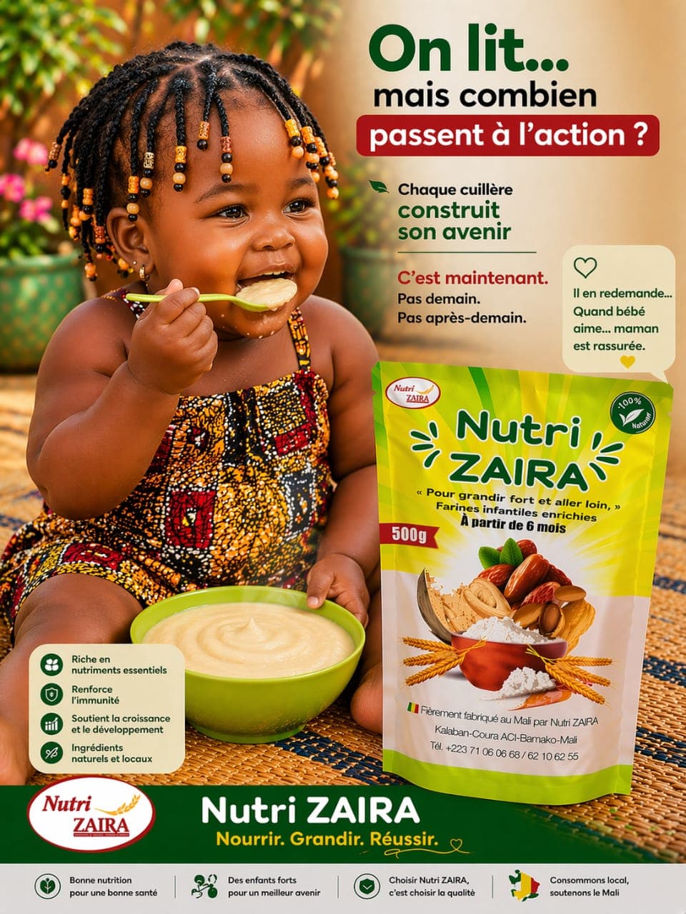 Nutri ZAIRA - Chaque cuillère construit son avenir. Nourrir, grandir, réussir.